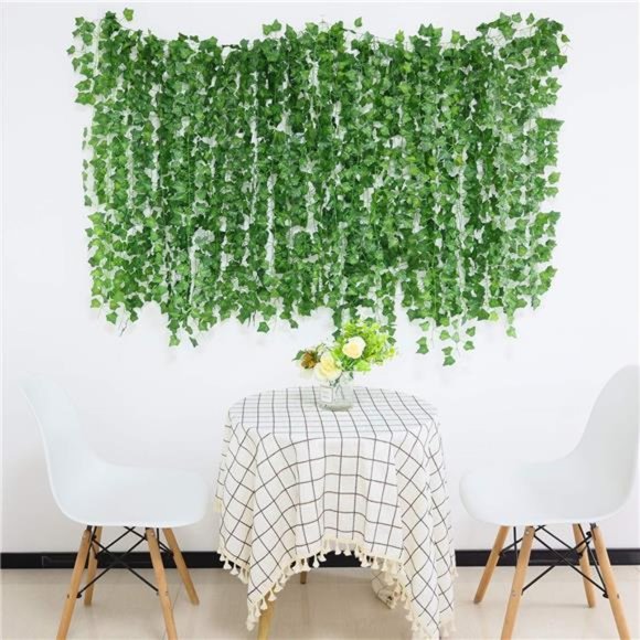 24 Pcs 168Ft - Fake Leaves, Artificial Ivy Garland, Hanging Vines - Vine Plants - Picture 6 of 6